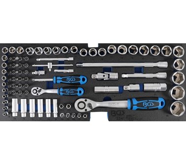 Schaumeinlage f&uuml;r Art. 3312: Steckschl&uuml;sselsatz 12,5 mm (1/2) + 6,3 mm (1/4) 77-tlg.