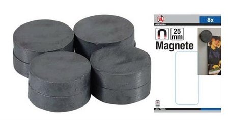 Magnet Set Keramik Durchmesser 25 mm 8 St&uuml;ck