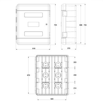 Werkzeug Schrank 75,0L / 27,0x61,6x73,5cm mit 2 Fachb&ouml;den + Zylinderschloss