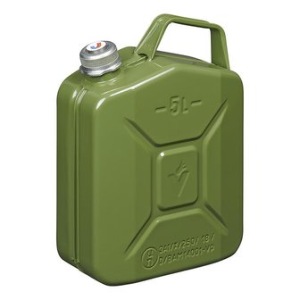Benzinkanister 5L metall gr&uuml;n mit magnetischem Schraubverschluss UN- &amp; T&uuml;V/GS-gepr&uuml;ft