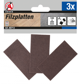 Filzgleiter Platten braun 100 x 200 mm 3-tlg