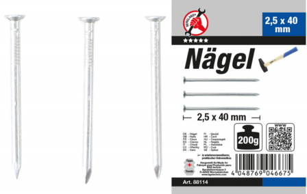 N&auml;gel-Sortiment 200 g 2,5 x 40 mm