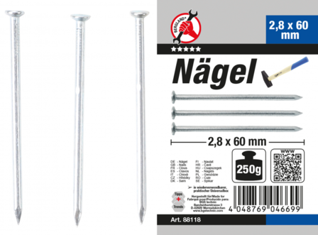 N&auml;gel-Sortiment 250 g 2,8 x 60 mm