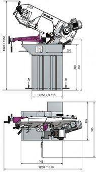 Station&auml;re Bands&auml;ge Durchmesser 170mm - 400V