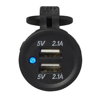 USB Unterputzdose doppelt Typ A 2x2100mA 12V 24V