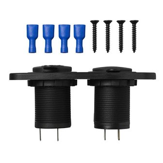 Unterputz-Montagesatz: DIN-Buchse + USB-Anschluss doppelt Typ A 2x2100mA