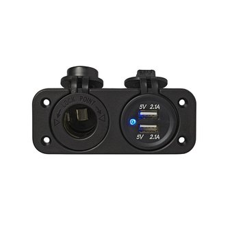 Unterputz-Montagesatz: DIN-Buchse + USB-Anschluss doppelt Typ A 2x2100mA