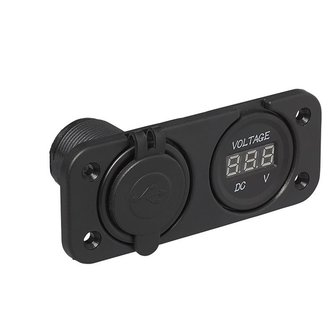 Unterputz-Montagesatz: Voltmeter 6-30V + USB-Anschluss doppelt Typ A 2x2100mA