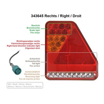 R&uuml;ckleuchte 5 Funktionen 208x188mm 22LED rechts UK