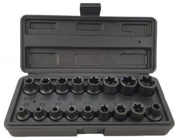 Steckschl&uuml;ssel 3/8 &amp; 1/2 Satz E-Torx 17-teilig