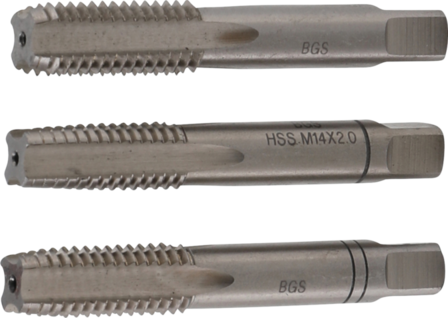 Gewindebohrer-Satz Vor-, Mittel- und Fertigschneider M14 x 2,0 3-tlg.