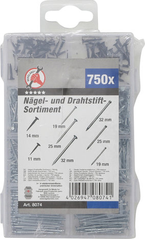 Nagel- und Drahtstifte-Sortiment, 750-tlg.