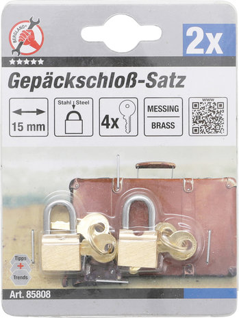 Gepäckschloß-Satz, 15 mm, 2-tlg.