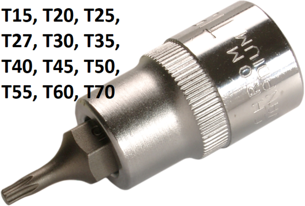 Steckschlüsseleinsatz (1/2) T-Profil (für Torx) T15-T70