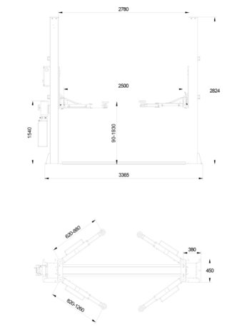 2-Säulen-Hebebrücke 4 t