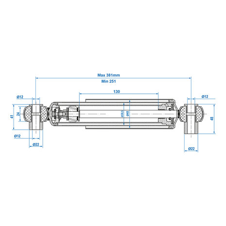 Stoßdampfer 900kg CC=250-380 Set von 2 Stuck