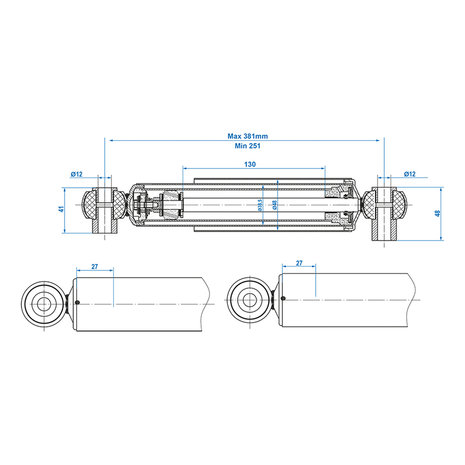 Stoßdampfer 1300-1800kg CC=250-380 Set von 2 Stuck