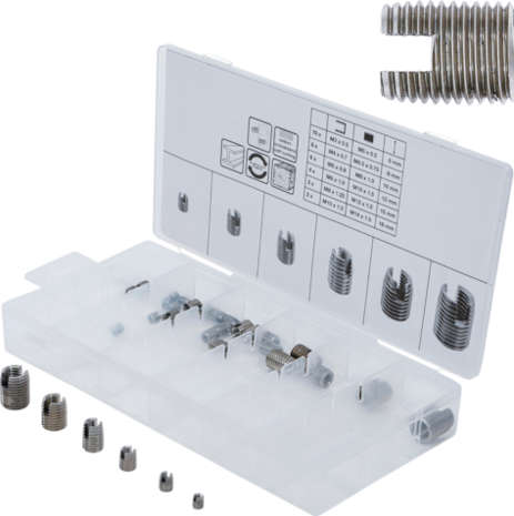 Gewindeeinsatze-Sortiment selbstschneidend 32-tlg
