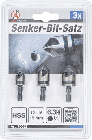 Senker-Bit-Satz HSS Antrieb 6,3 mm (1/4) 12 - 16 - 19 mm 3-tlg