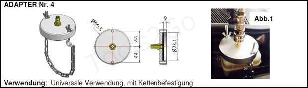 Adapter-Satz fur Druckluft-Bremsenentlufter 4-tlg