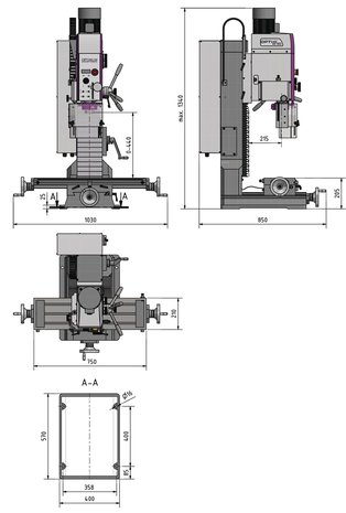 Bohrfraser 450x200x460 mm