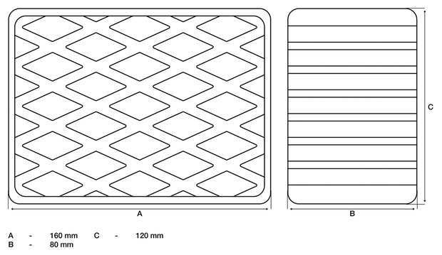 Bgs technic Rubberen pad  voor hefplatforms  160 x 120 x 80 mm