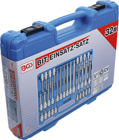 Bit-Einsatz-Satz 12,5 mm (1/2) TP-Profil (für Torx Plus) mit Bohrung TP20 - TP70 32-tlg