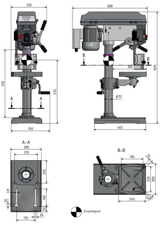 Tischbohrmaschine, Durchmesser 25 mm