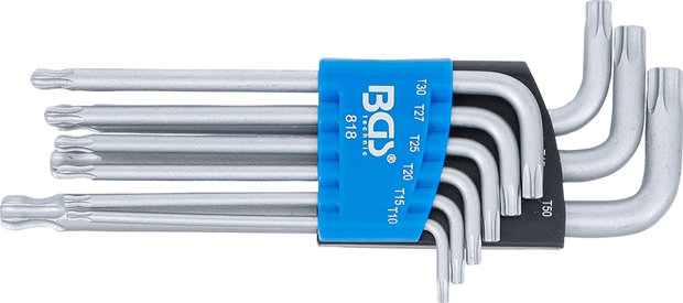 Winkelschlussel-Satz T-Profil (fur Torx) mit Kugelkopf T10 - T50 9-tlg