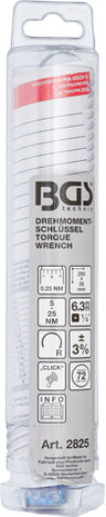 Drehmomentschlussel Abtrieb Außenvierkant 6,3 mm (1/4) 5 - 25 Nm