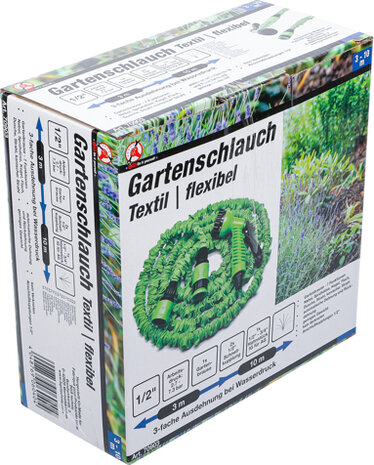 Wasserschlauch Textil flexibel mit Garten-Handbrause mit 7 Funktionen 3 - 10 m