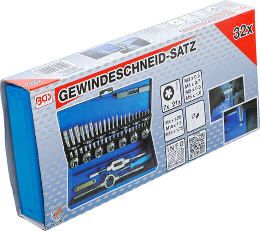 Gewindeschneid-Satz M3 - M12 32-tlg