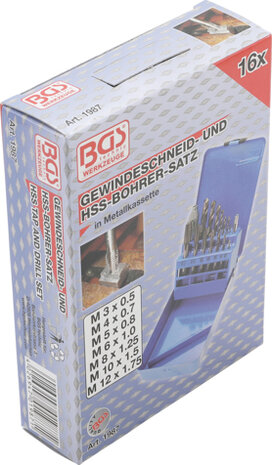 Gewindeschneid-/HSS-Bohrer-Satz | M3 - M12 / 2,5 - 10,2 mm