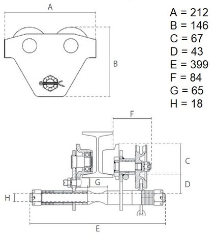 Kettenfahrwerk 0,5 t 2,5 m Arbeitshohe