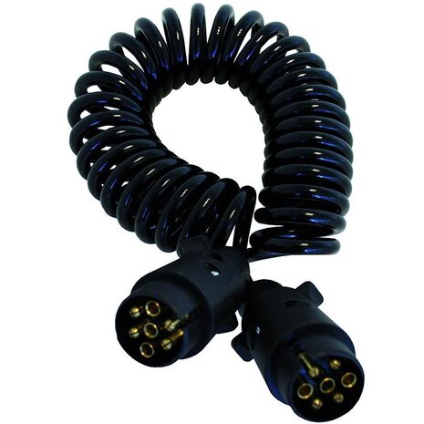 Spiralkabel 3M mit 2x Stecker 7-polig PVC