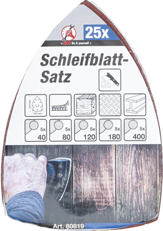Schleifblatt-Satz fur Multischleifer 145 x 100 mm K 40 - 400 25-tlg