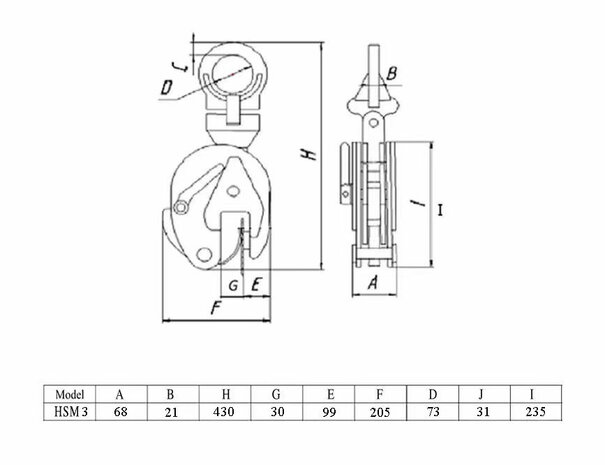 Plattenklemme 3ton 0-30mm