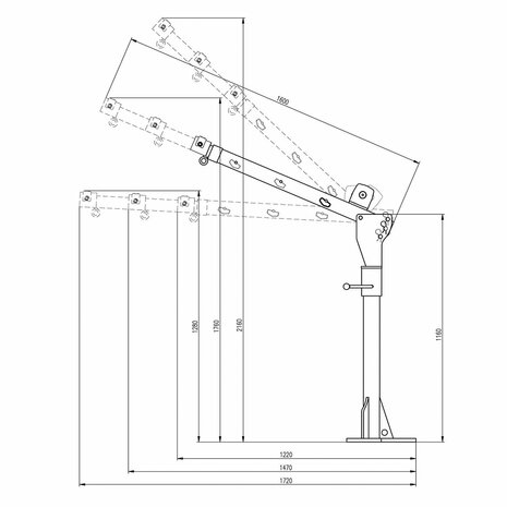 Mobilkran 300 kg mit Handwinde