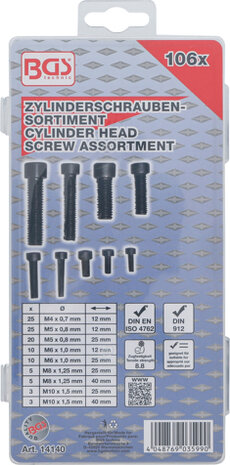 Zylinderschrauben-Sortiment Innensechskant 106-tlg.