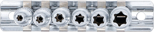 Steckschlussel-Einsatz-Satz E-Profil, tief Antrieb innenvierkant 6,3 mm (1/4) SW E4 - E10 6-tlg