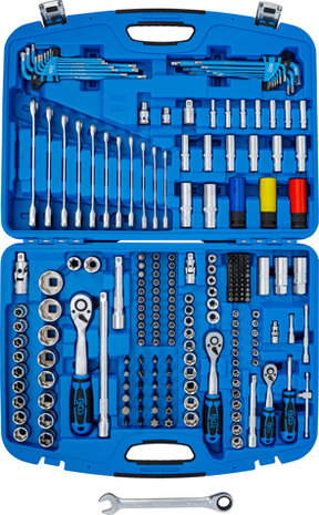 Steckschlüssel-Satz Wellenprofil Antrieb 6,3 mm (1/4) / 10 mm (3/8) / 12,5 mm (1/2) 218-tlg