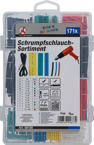 Schrumpfschlauch-Sortiment farbig 171-tlg.