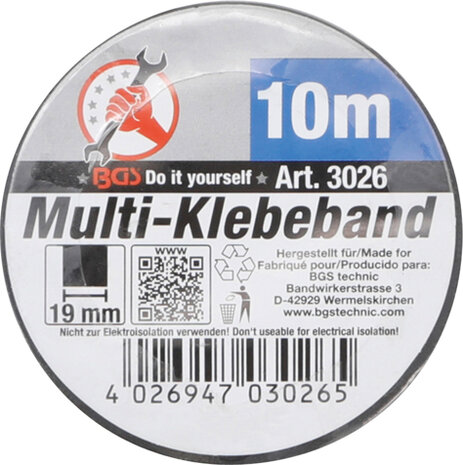 Multi-Klebeband schwarz 19 mm x 10 m