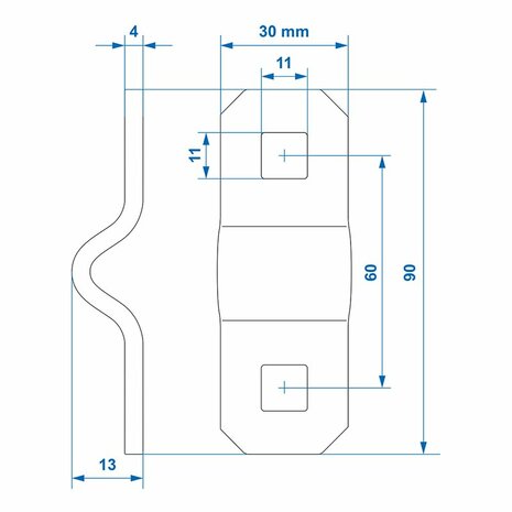 Befestigungswinkel fur D-Ring 10mm x10 stuck