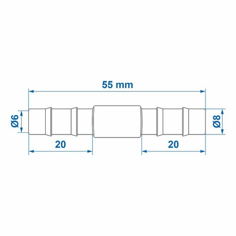 Schlauchverbinder gerade 8mm pro Stuck