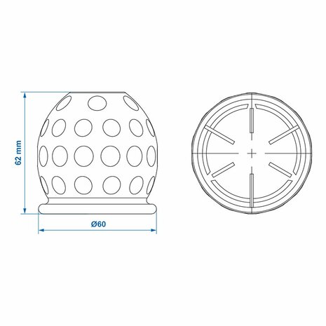 Anhangerkupplungskappe Golfball schwarz