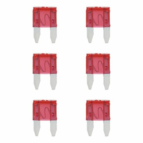 Mini 10A rote Flachsicherungen  6 Stuck
