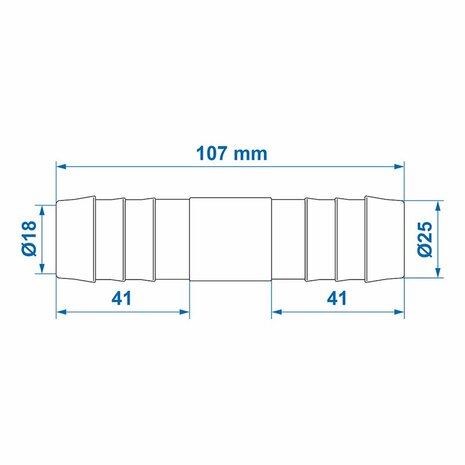 Schlauchverbinder gerade 25mm pro Stuck