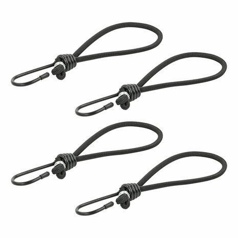 Zeltspanner elastisch schwarz mit Haken 4 Stuck