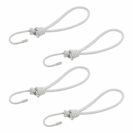 Zeltspanner elastisch weiß mit Haken 4 Stuck